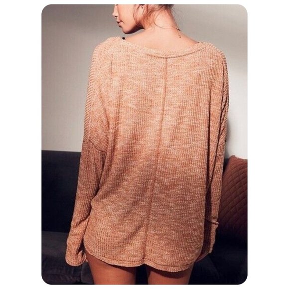 !! Out From Under Urban Outfitters Orange Jojo Waffle Knit Oversized - Picture 3 of 8